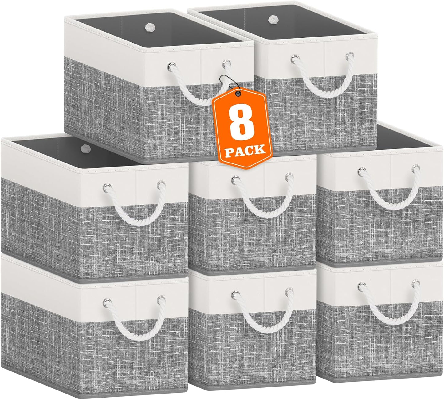 Fab totes Storage Bins 8-Pack for Organizing Toys and More