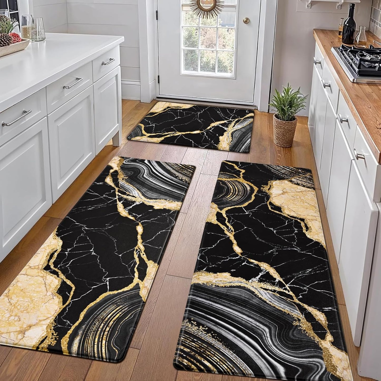 Stylish Anti Fatigue Cushioned Kitchen Runner Rugs Set