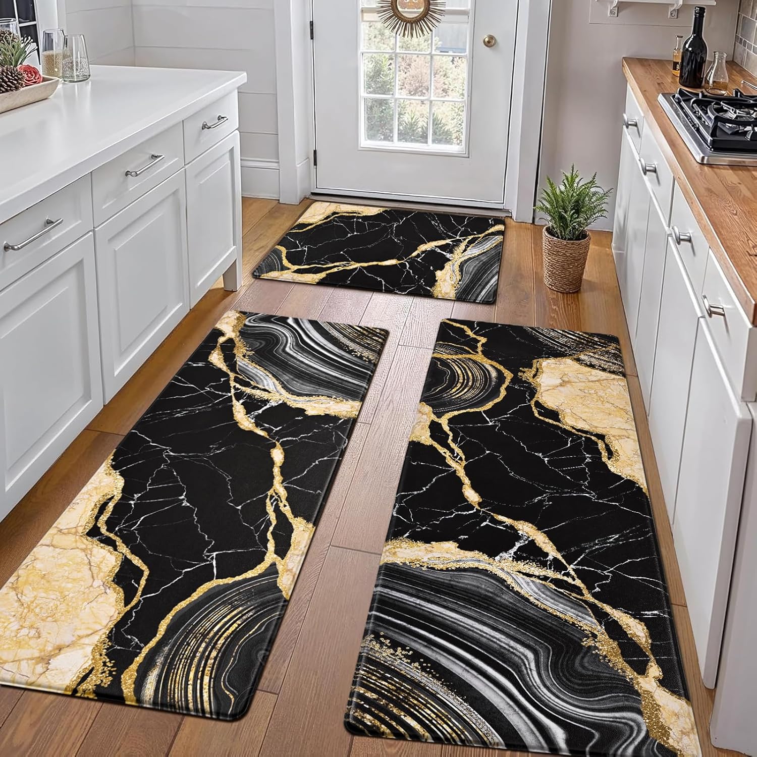 Stylish Anti Fatigue Cushioned Kitchen Runner Rugs Set