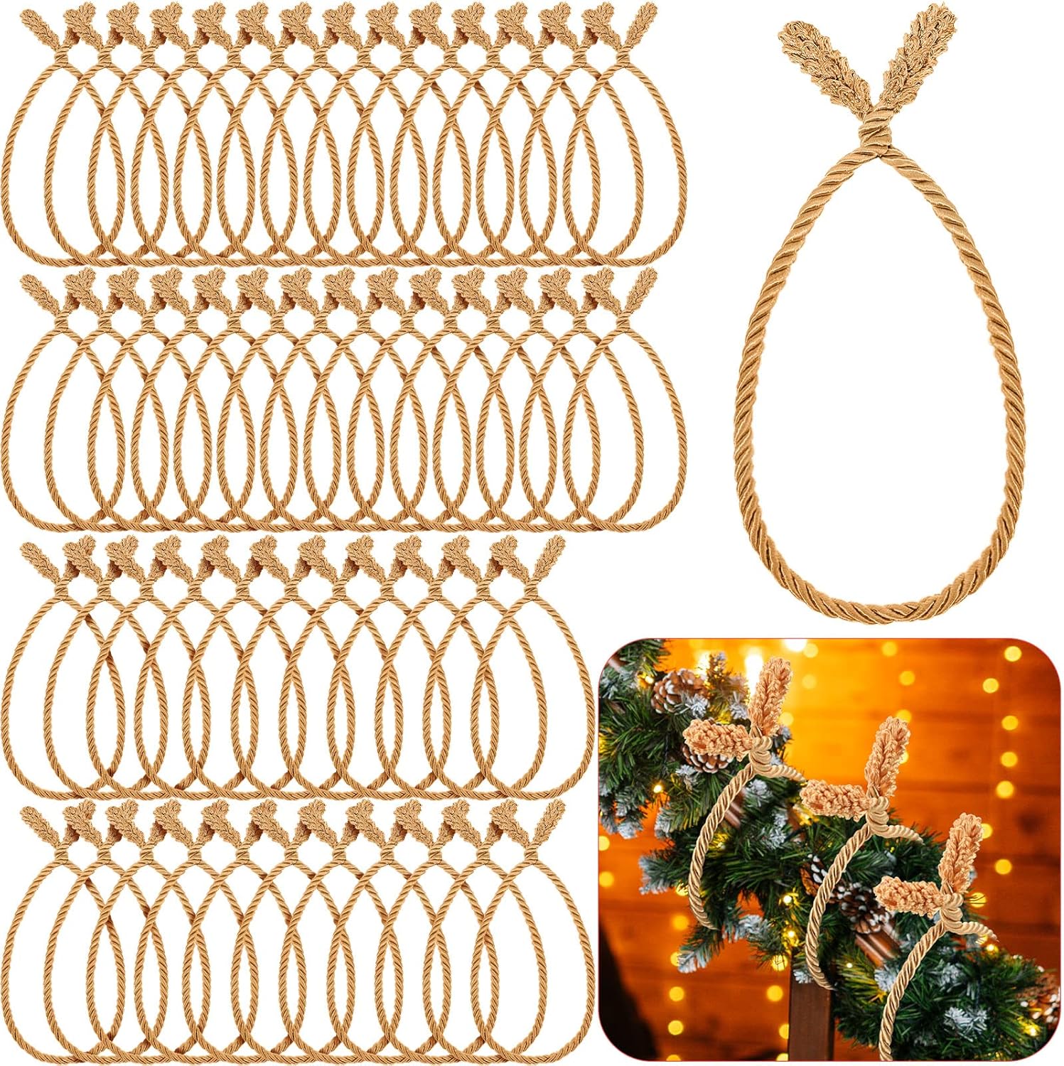 Christmas Garland Ties for Banister - 100 Pcs Decorative Twist Ties