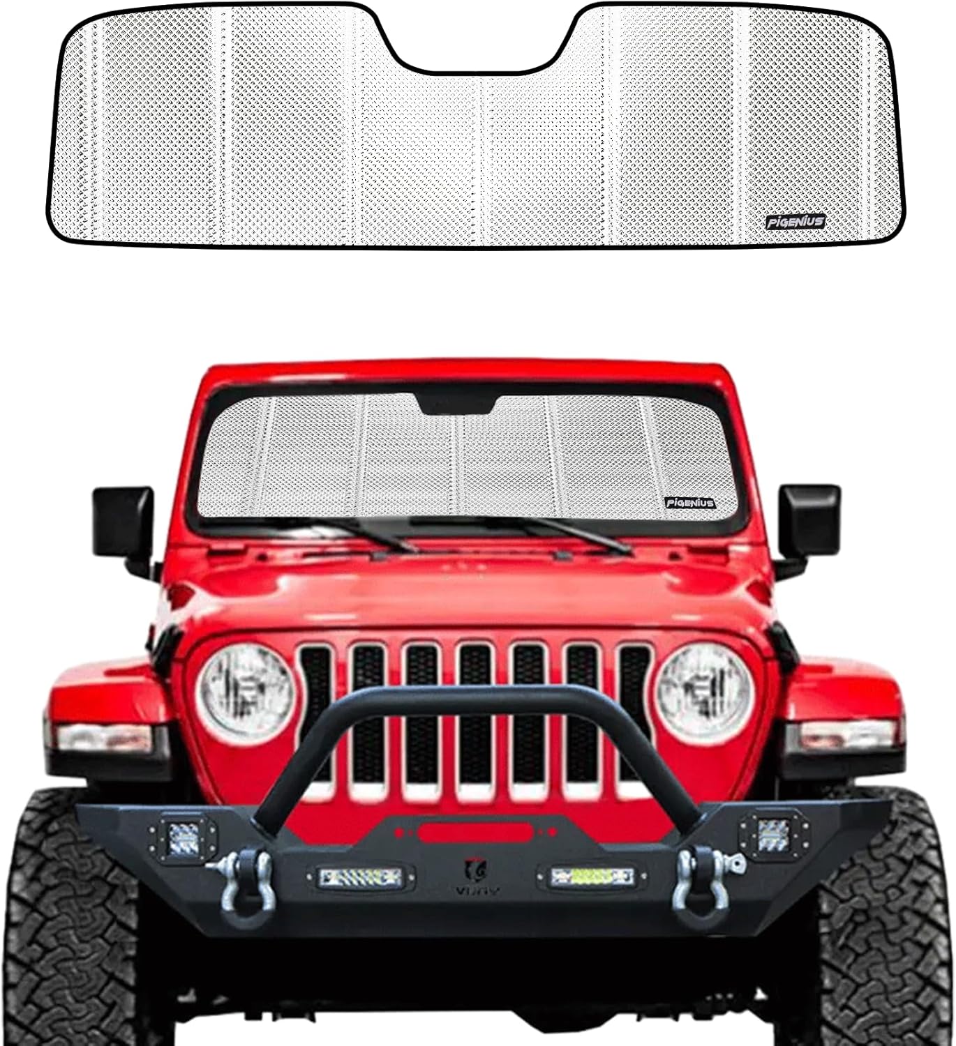 Windshield Sun Shade for Jeep Wrangler and Gladiator Models
