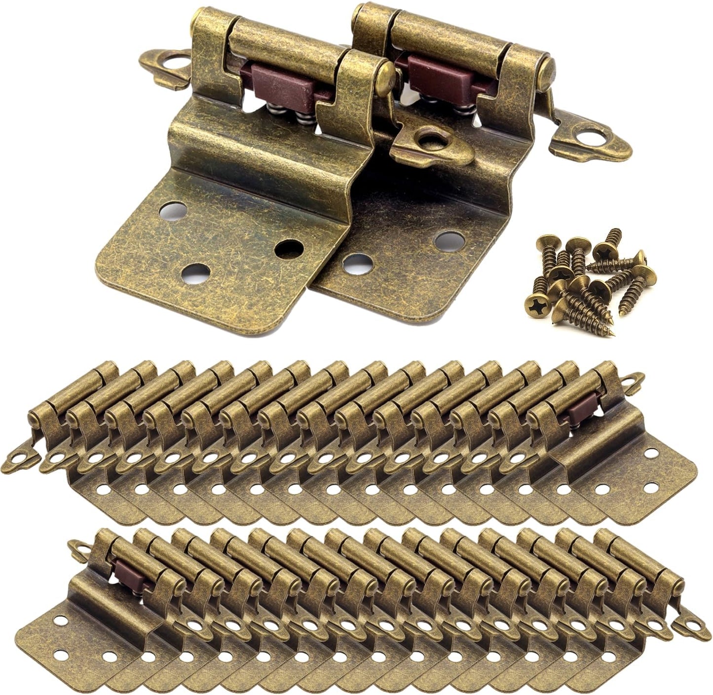 3/8 Inset Cabinet Door Hinges Antique Brass for Kitchen Cabinets