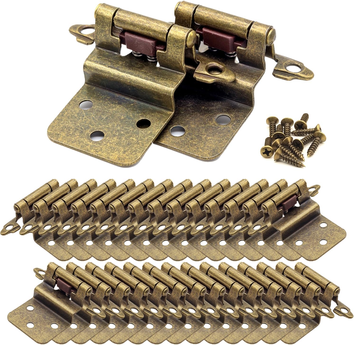 3/8 Inset Cabinet Door Hinges Antique Brass for Kitchen Cabinets