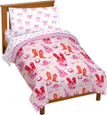 Kids Comforter Set Toddler Bedding - Cowgirl Boots & Bows