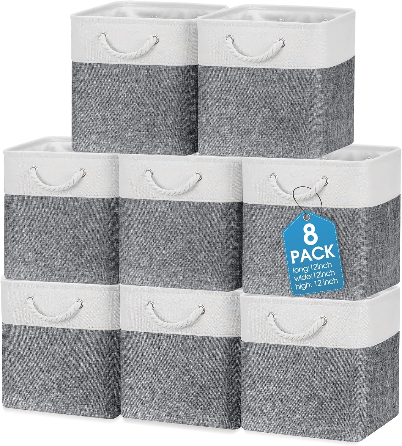 Meekoo 8 Pack Collapsible Storage Bins for Home Organization