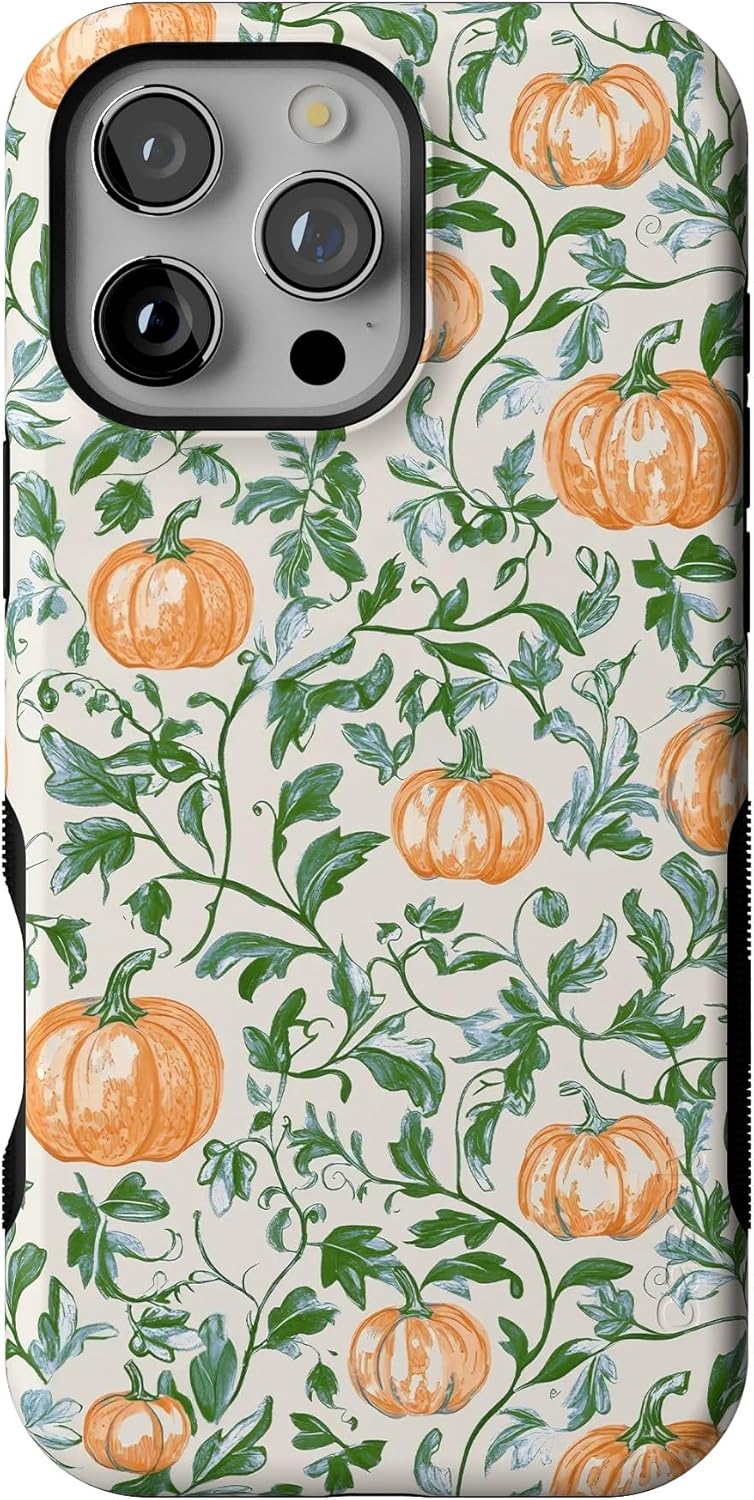 Casely iPhone 16 Pro Case with Pumpkin Patch Design for Protection