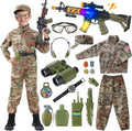 17pcs Kids Army Costume for Boys - Full Soldier Dress Up Set