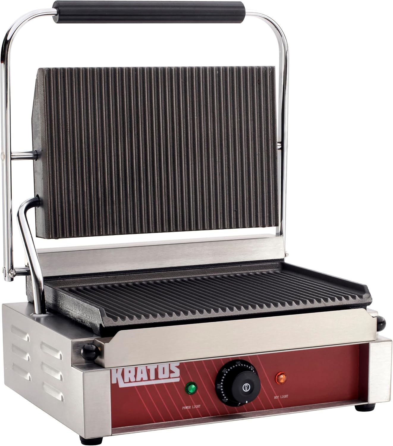 Kratos Commercial Electric Panini Grill with Grooved Plates