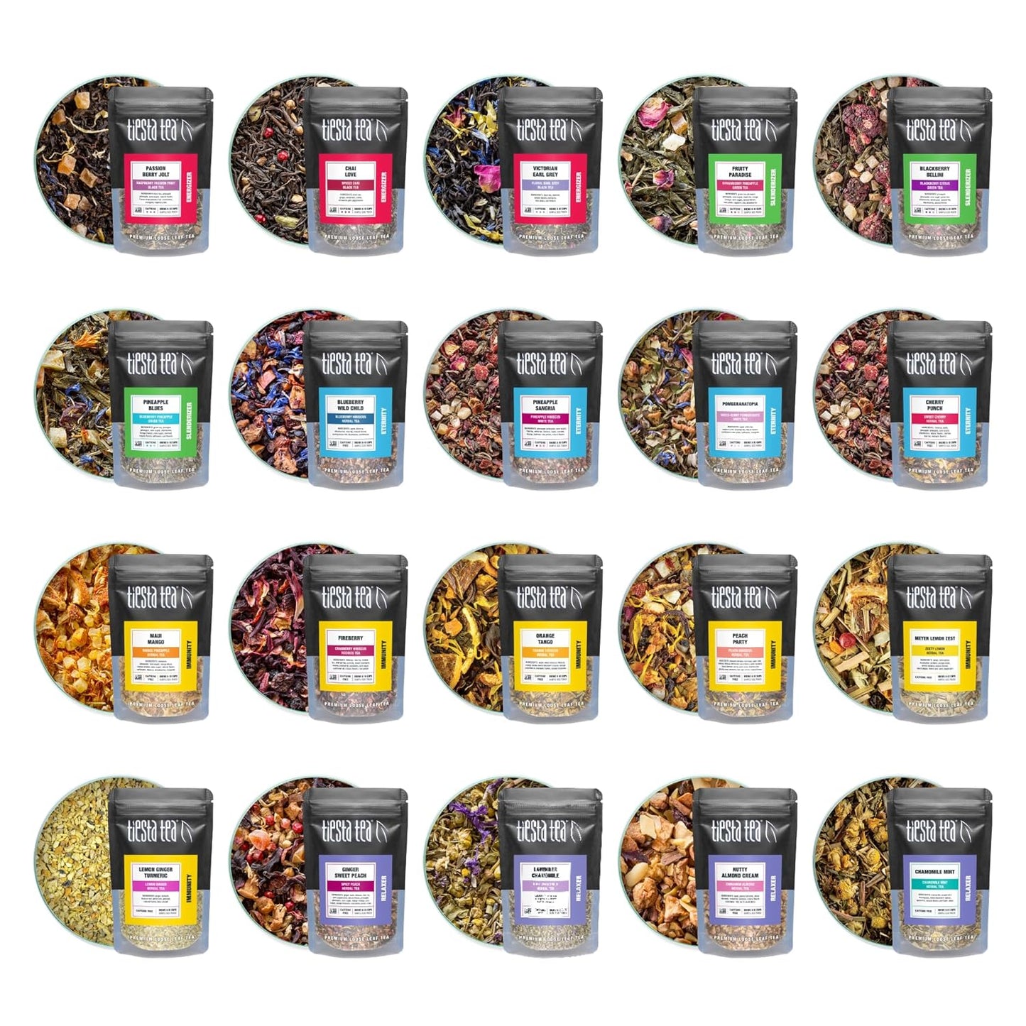 Tiesta Tea Discovery Sampler Set - 20 Unique Loose Leaf Blends