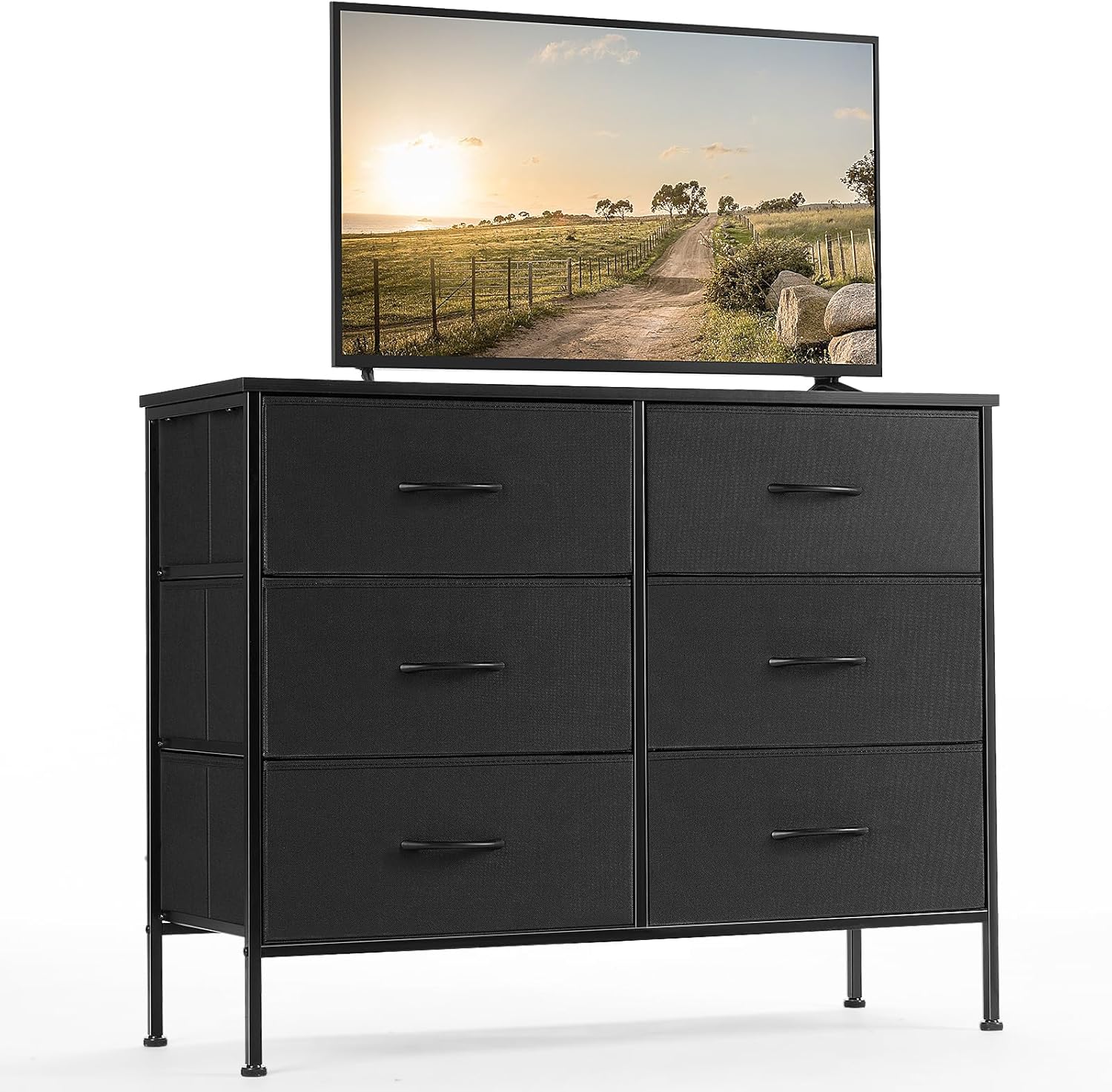 6-Drawer Black Dresser Set: DUMOS Storage Solution