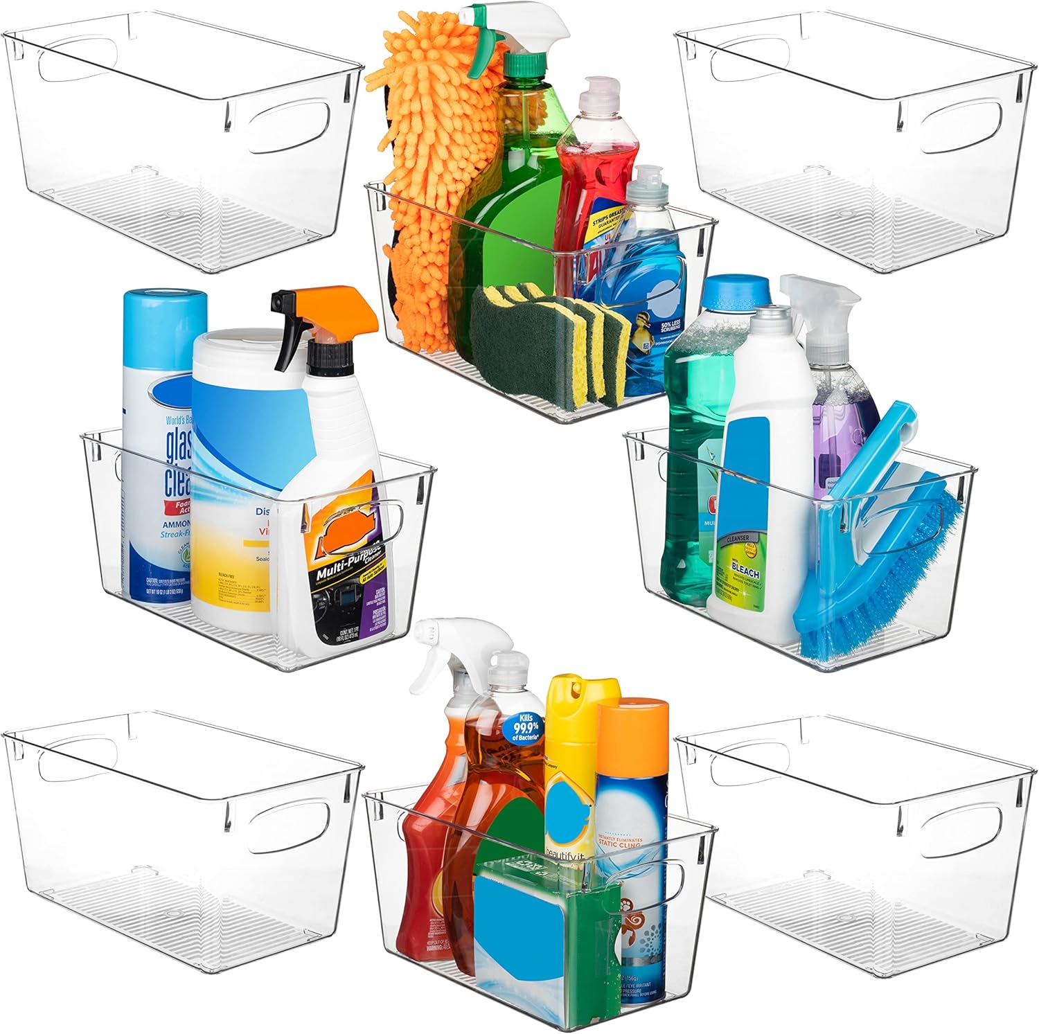 Clear Plastic Storage Bins for Kitchen and Pantry Organization