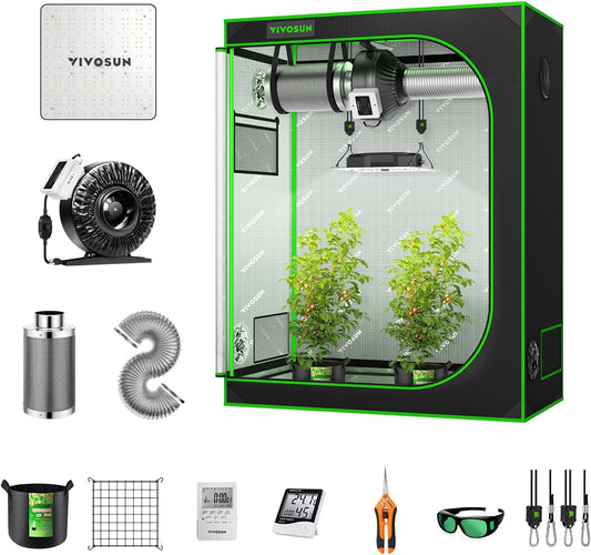 VIVOSUN 4x2 Grow Tent Kit with VS1000 LED Light - Complete Grow System!