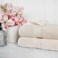 Egyptian Cotton Pile Bath Sheets Set of 2 Cream - Plush Heavyweight