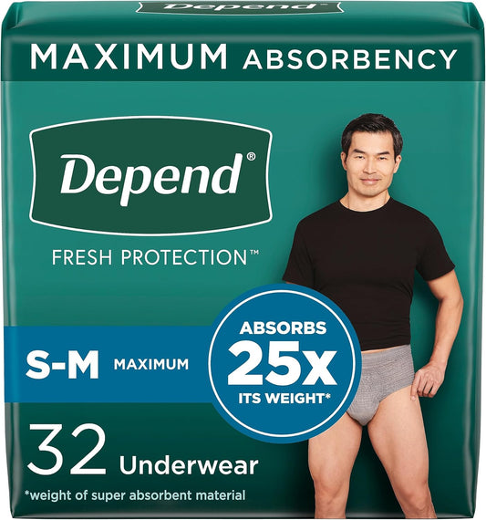 Depend Fresh Protection Men's Incontinence Underwear - 32 Ct