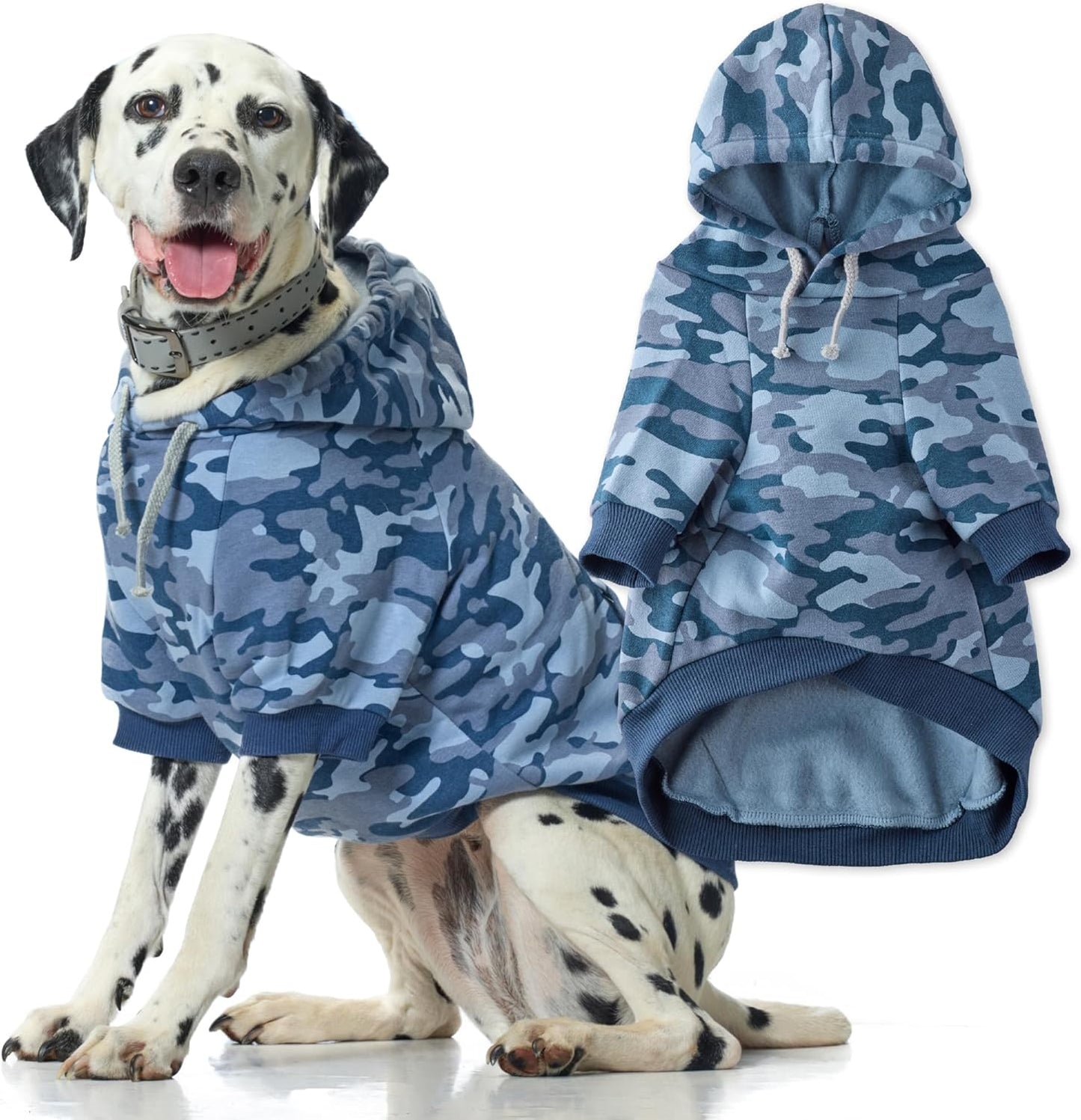 Rocky II Extra Comfy Dog Hoodie for All Breeds in Navy Camo