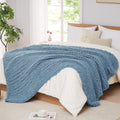 Chunky Knit Blanket Throw 72x84 Chenille Large Crochet Rope - Airy