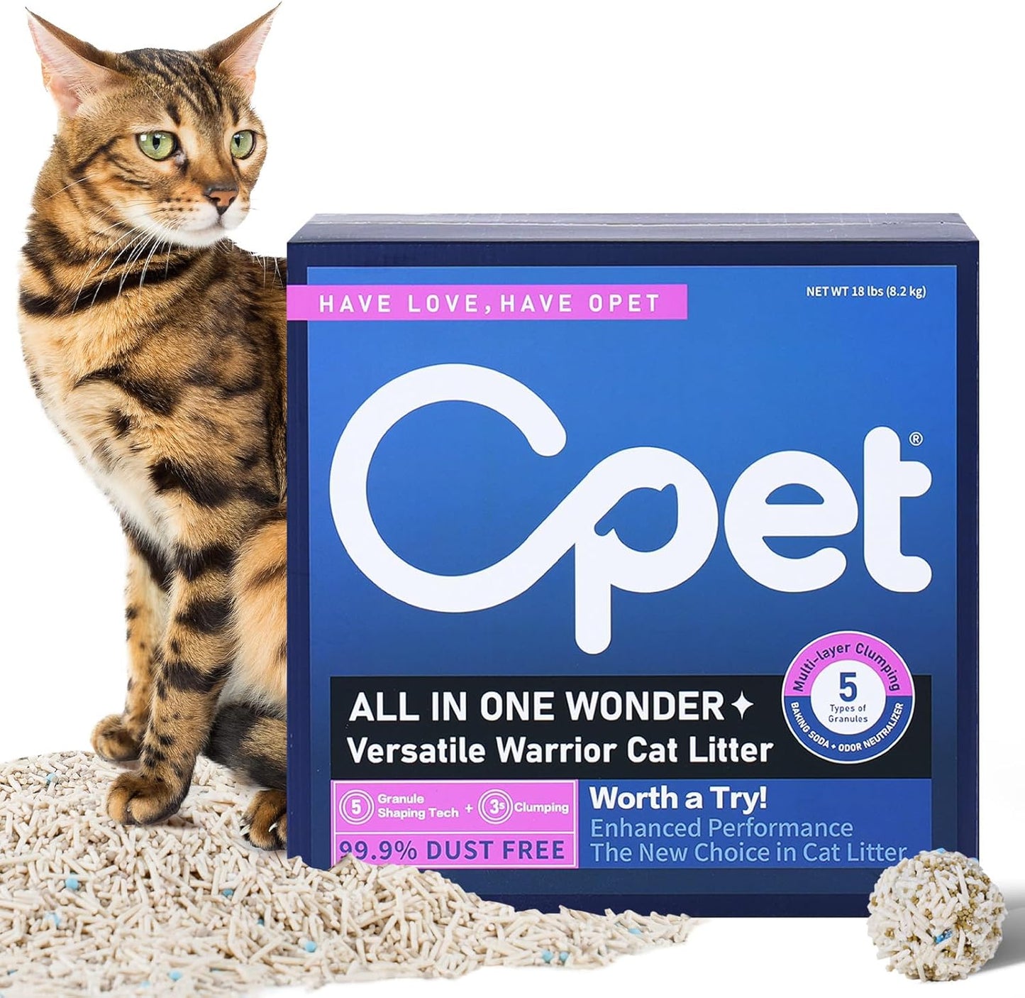 OPET Mixed Tofu Cat Litter - Strong Clumping, 99.9% Dust Free