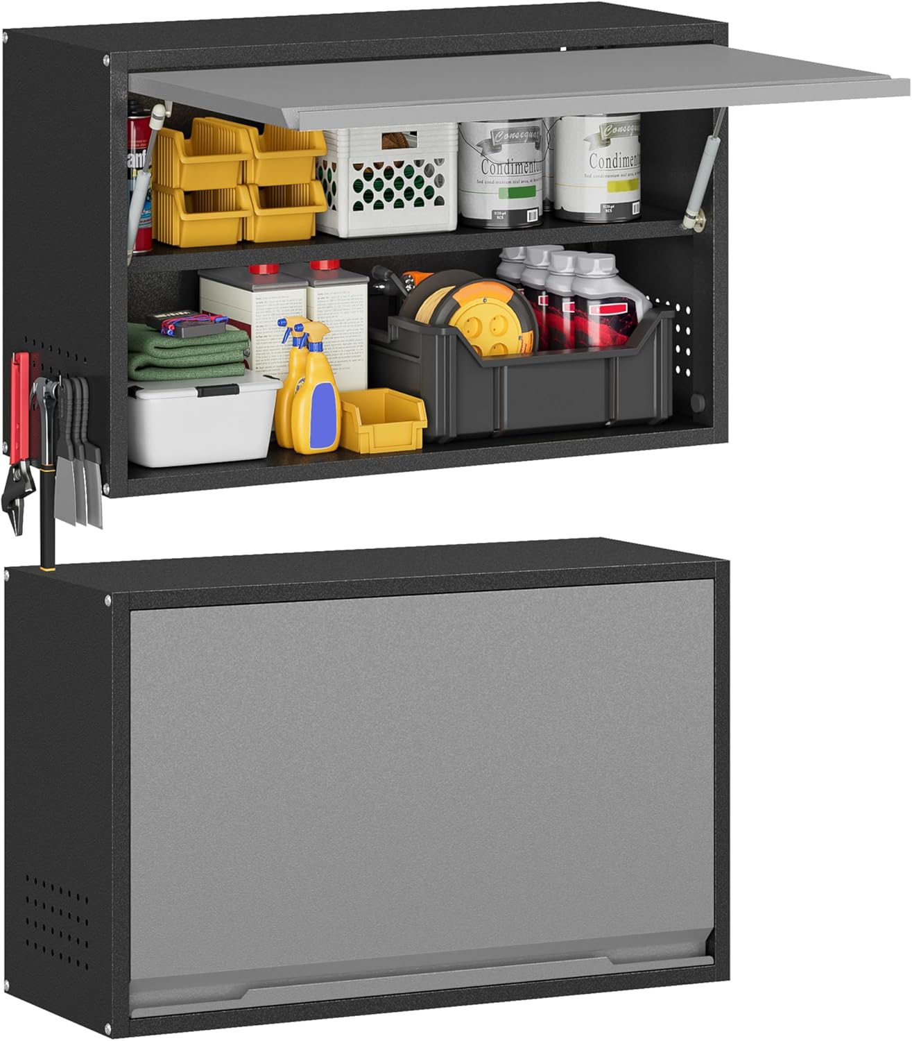 Metal Garage Wall Cabinet with Up-Flip Door for Efficient Storage