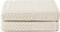 Texere 100% Organic Cotton Jacquard 650 GSM Bath Towels (Birch, 2