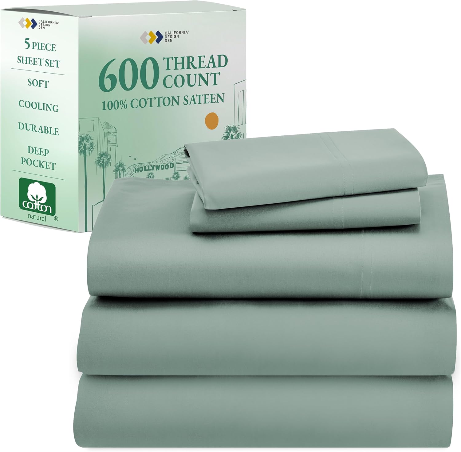 California Design Den Split King Sheet Set - 100% Cotton Luxury