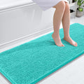 OLANLY Bathroom Rug 59x24 in Teal - Soft, Absorbent Chenille Mat