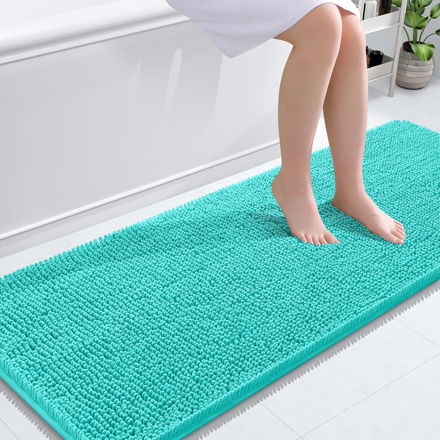 OLANLY Extra Soft Chenille Bath Rugs 59x24 for Ultimate Comfort