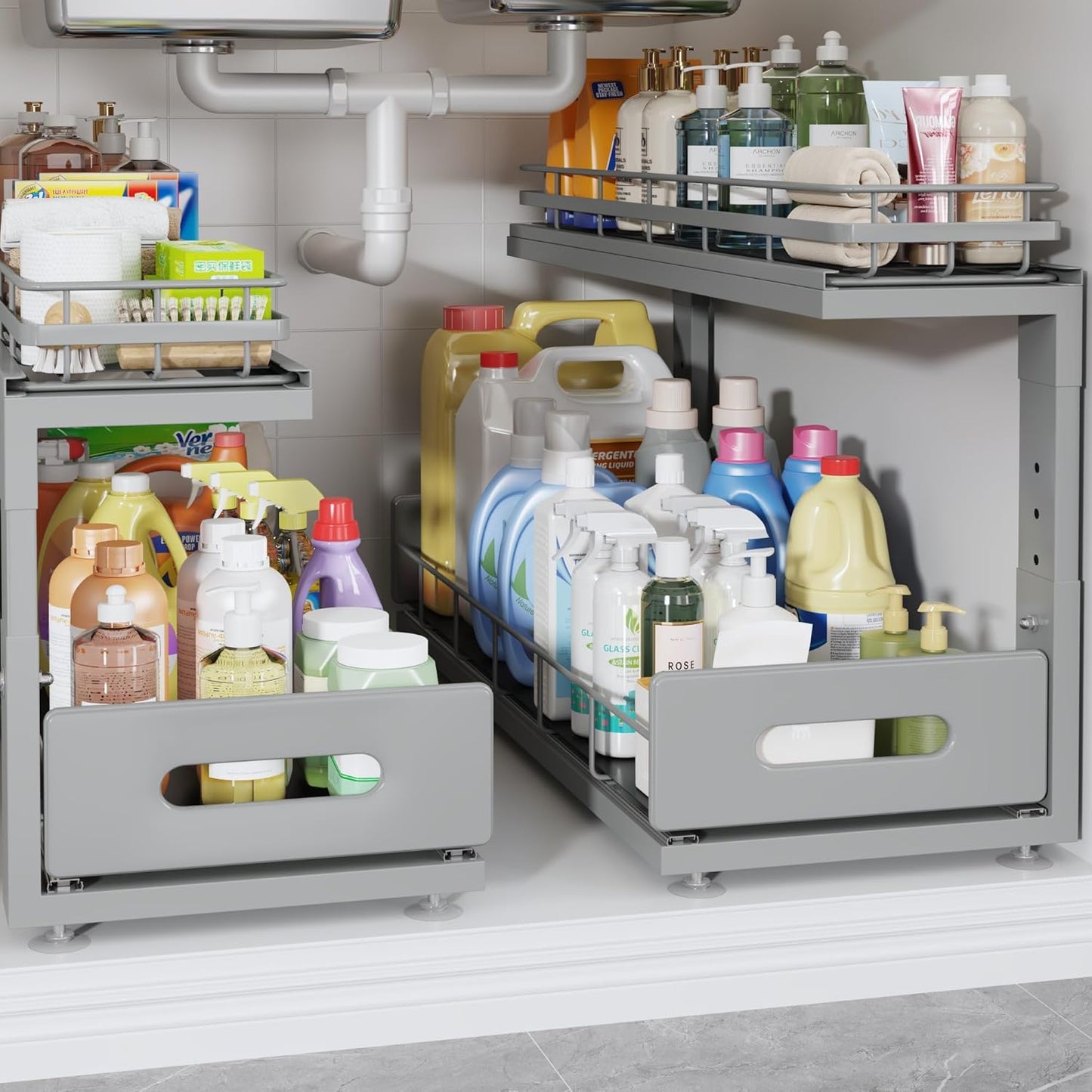 21 in Depth Pull Out Cabinet Storage for Kitchen and Bathroom