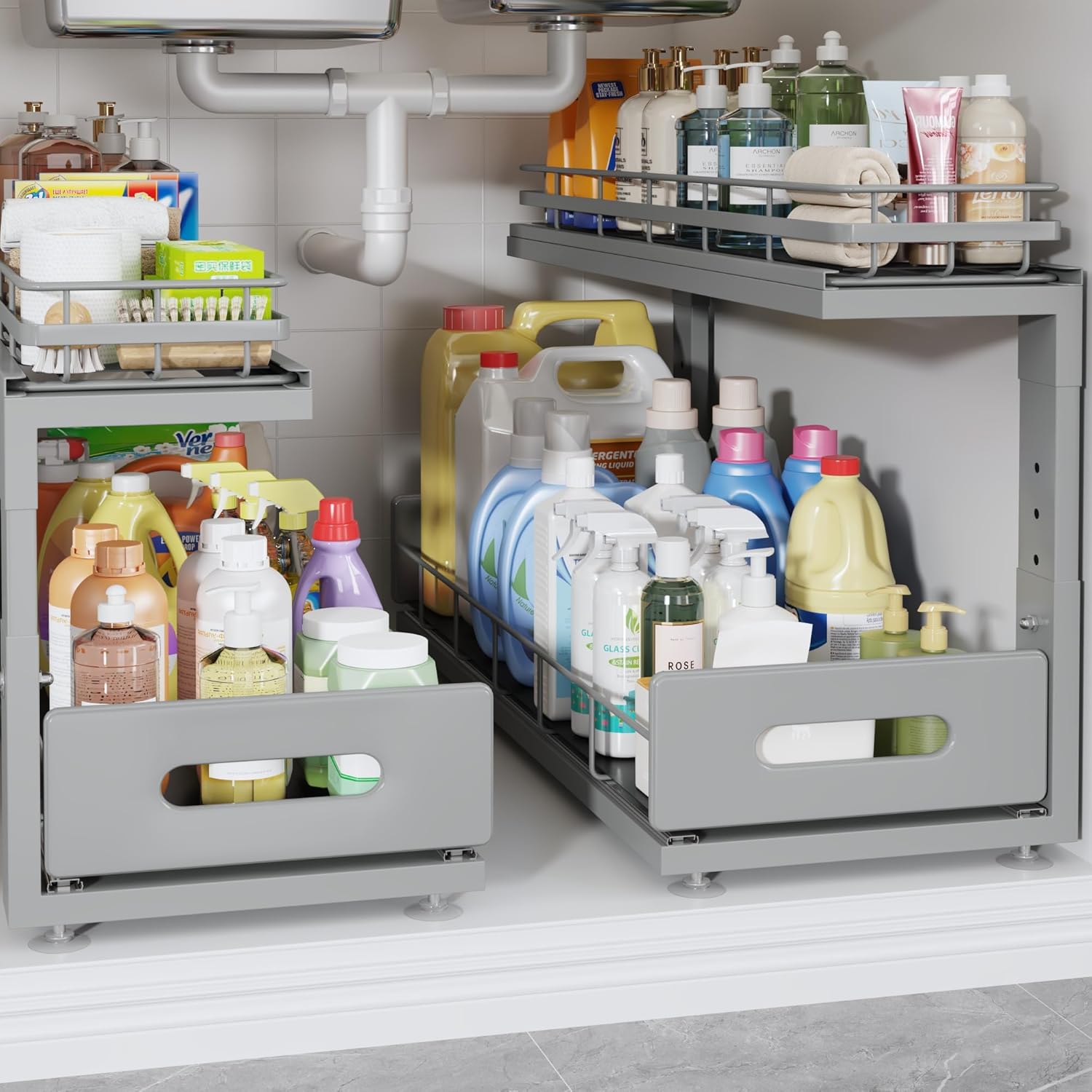 21 in Depth Pull Out Cabinet Storage for Kitchen and Bathroom