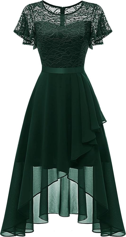 Elegant Flutter Sleeve Wedding Guest Dress for Special Occasions