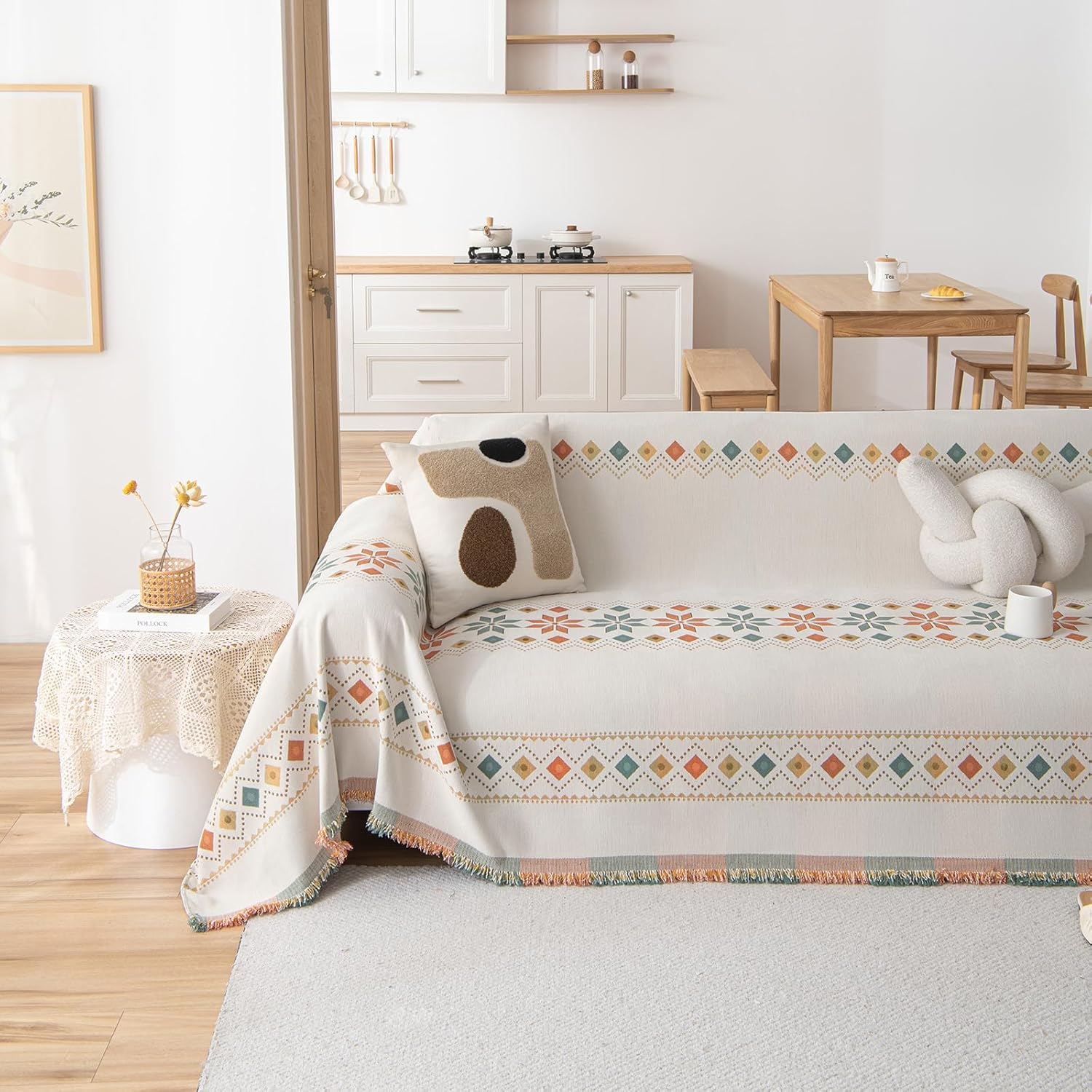 VClife Boho Couch Cover for 3 Cushion Sofa - Stylish Protection