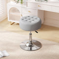 Furniliving Mid-Century Velvet Tufted Adjustable Swivel Makeup Ottoman