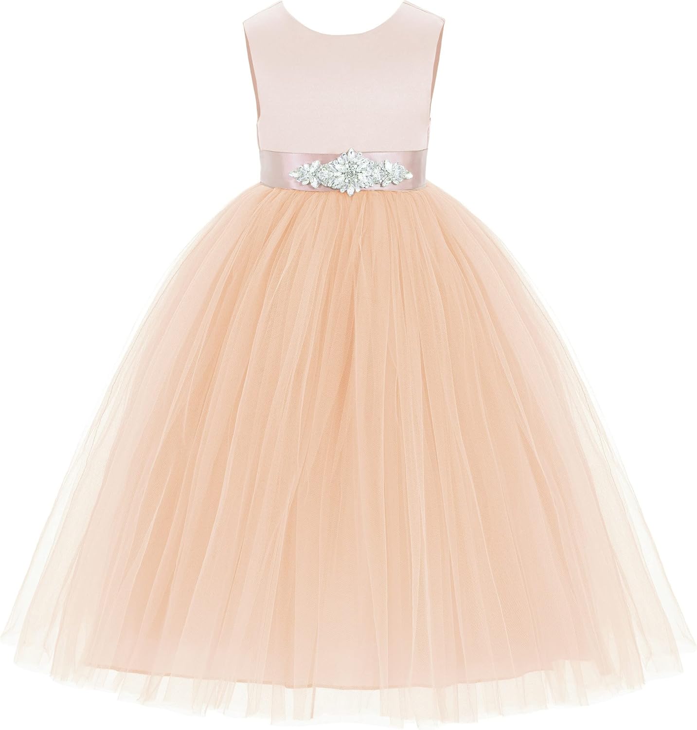 Elegant V-Back Satin Flower Girl Dress for Special Occasions