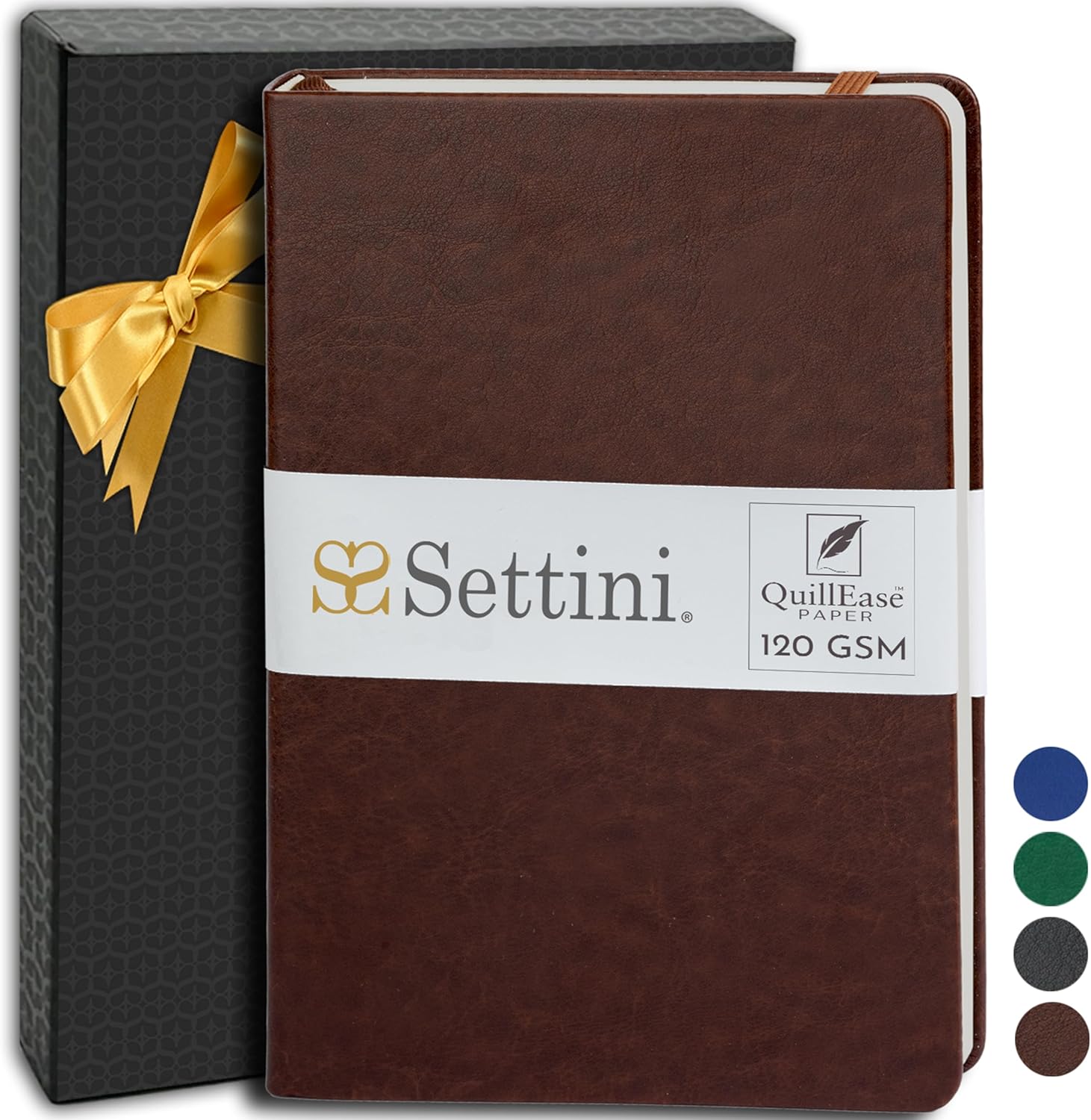 Premium A5 Lined Journal - 192 Thick Pages, Vegan Leather, Lay-Flat, Pen Loop - Mocha Brown
