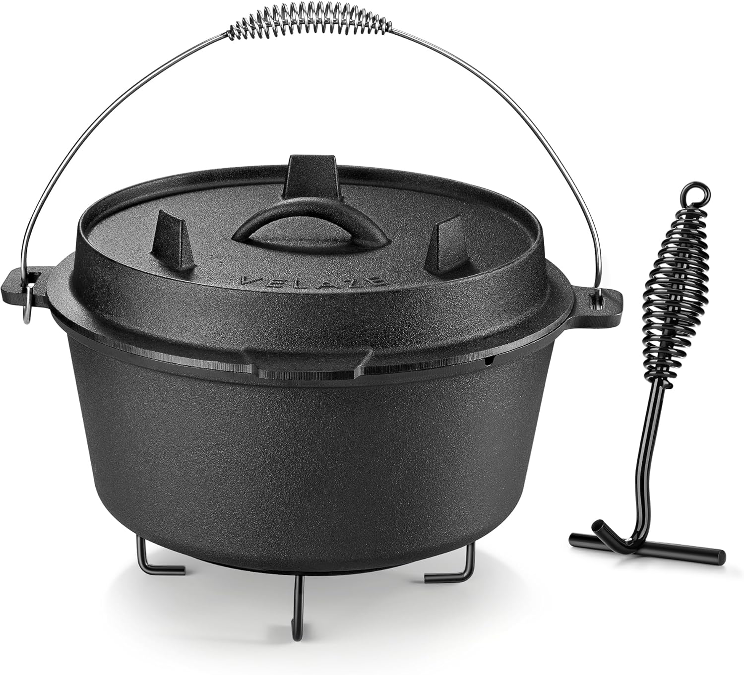 Velaze 10QT Camping Dutch Oven for Outdoor Cooking Adventures