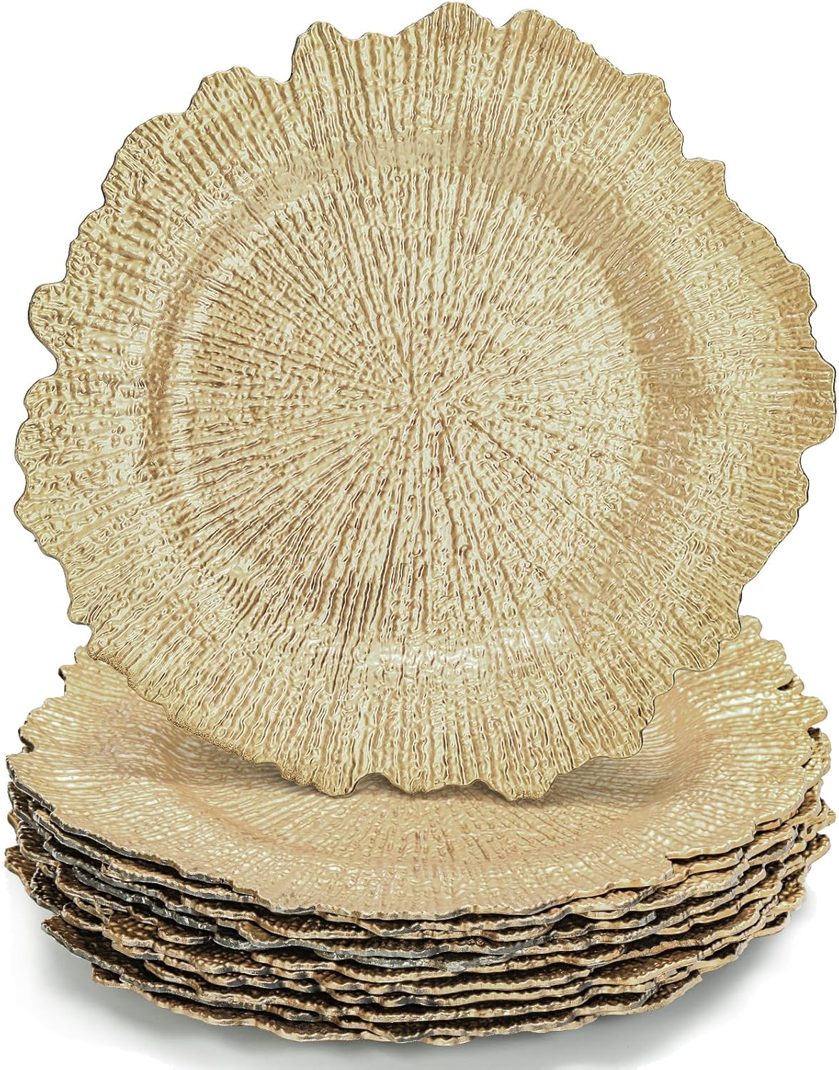 WUWEOT 12 Pack Gold Charger Plates for Elegant Events
