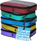 Large Compression Packing Cubes for Travel - 5 Pc Set - Carry On