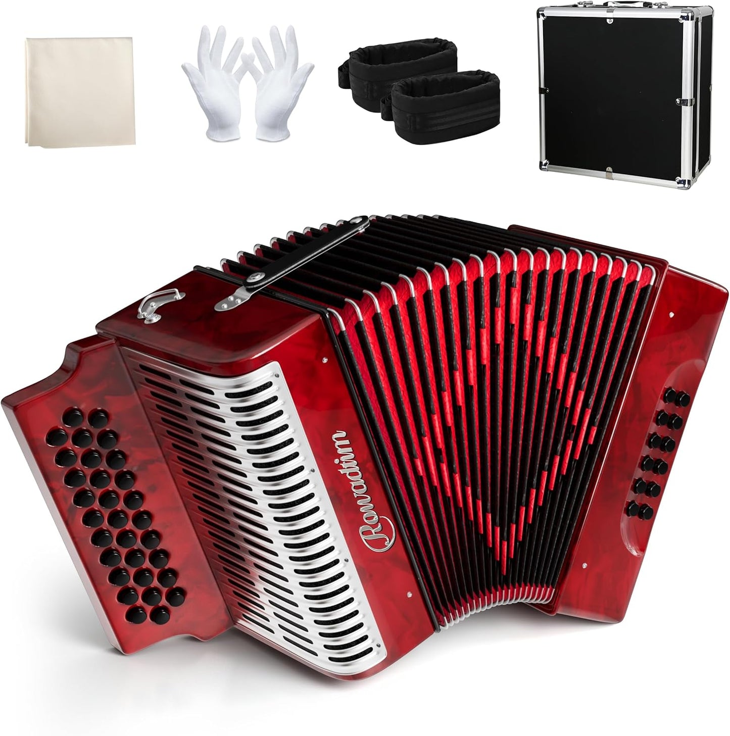 31 Key Diatonic Accordion with 12 Bass Buttons for All Levels