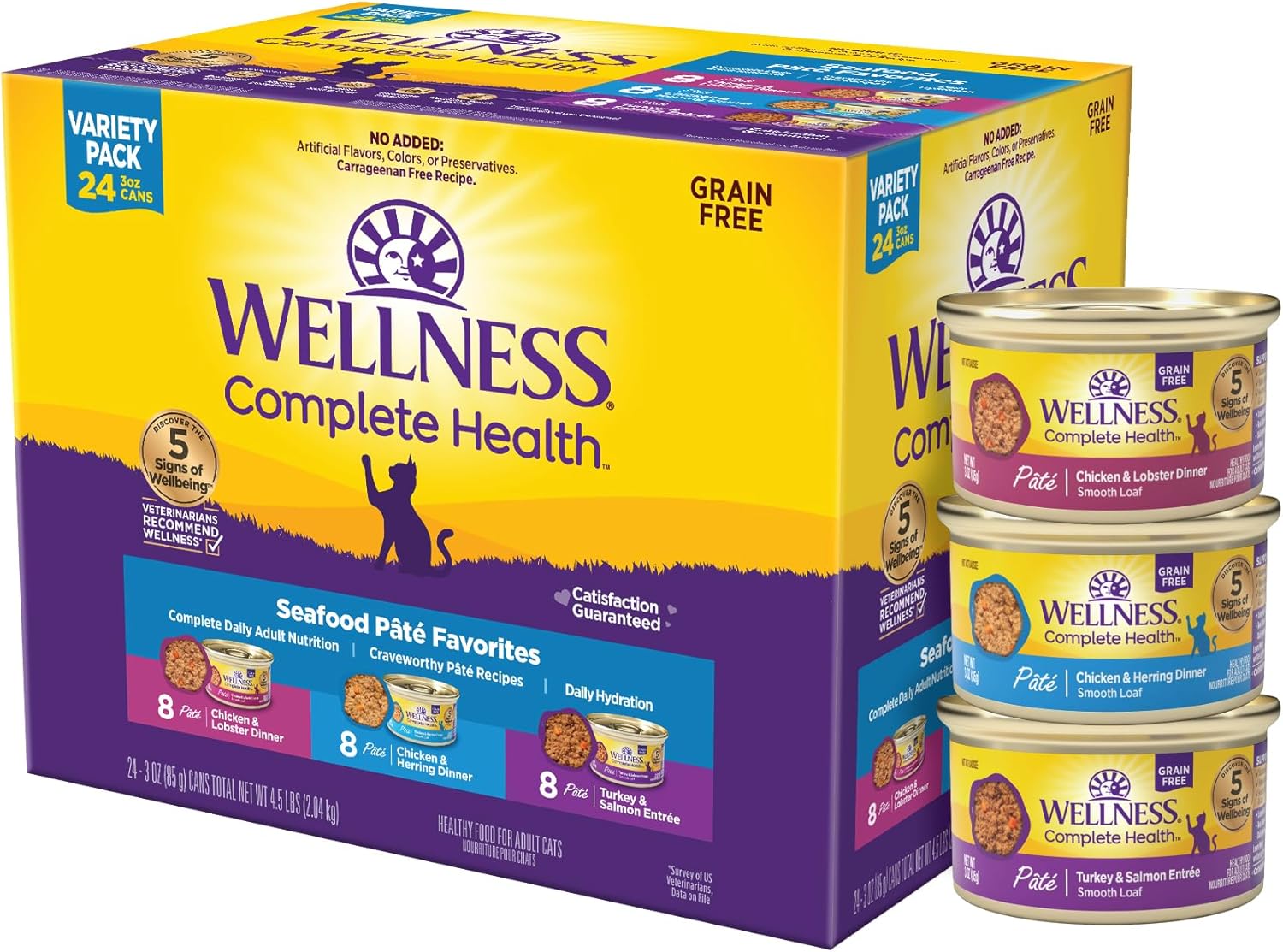 Wellness Complete Health Pate Wet Cat Food for Adult Cats