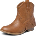 Girls Cowgirl Cowboy Ankle Western Boots with Side Zipper - Stylish on