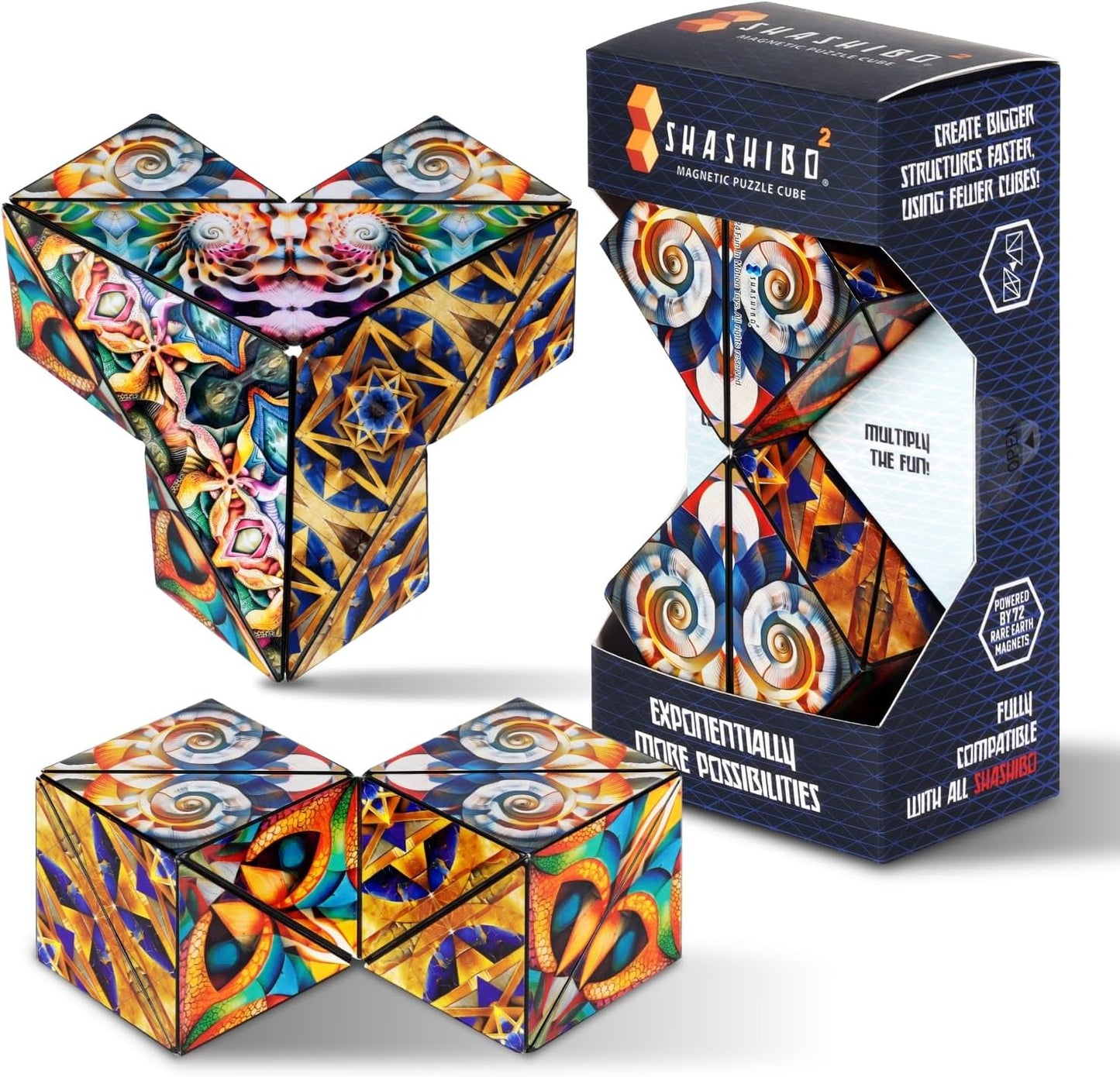 Shashibo Squared Shape Shifting Box - Transform Over 70 Shapes