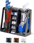 Wooden Golf Bag Organizer 2-Bag Cabinet - Black Matte Finish