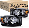Nilight 2007-2009 Dodge Ram Headlight Assembly 2 Pack - Quick OE Fit