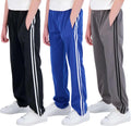 Boys' Tricot Fleece-Lined Sweatpants 3-Pack - Open Bottom Warmth