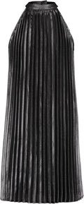Calvin Klein Girls Sleeveless Party Dress - Pleated Metallic