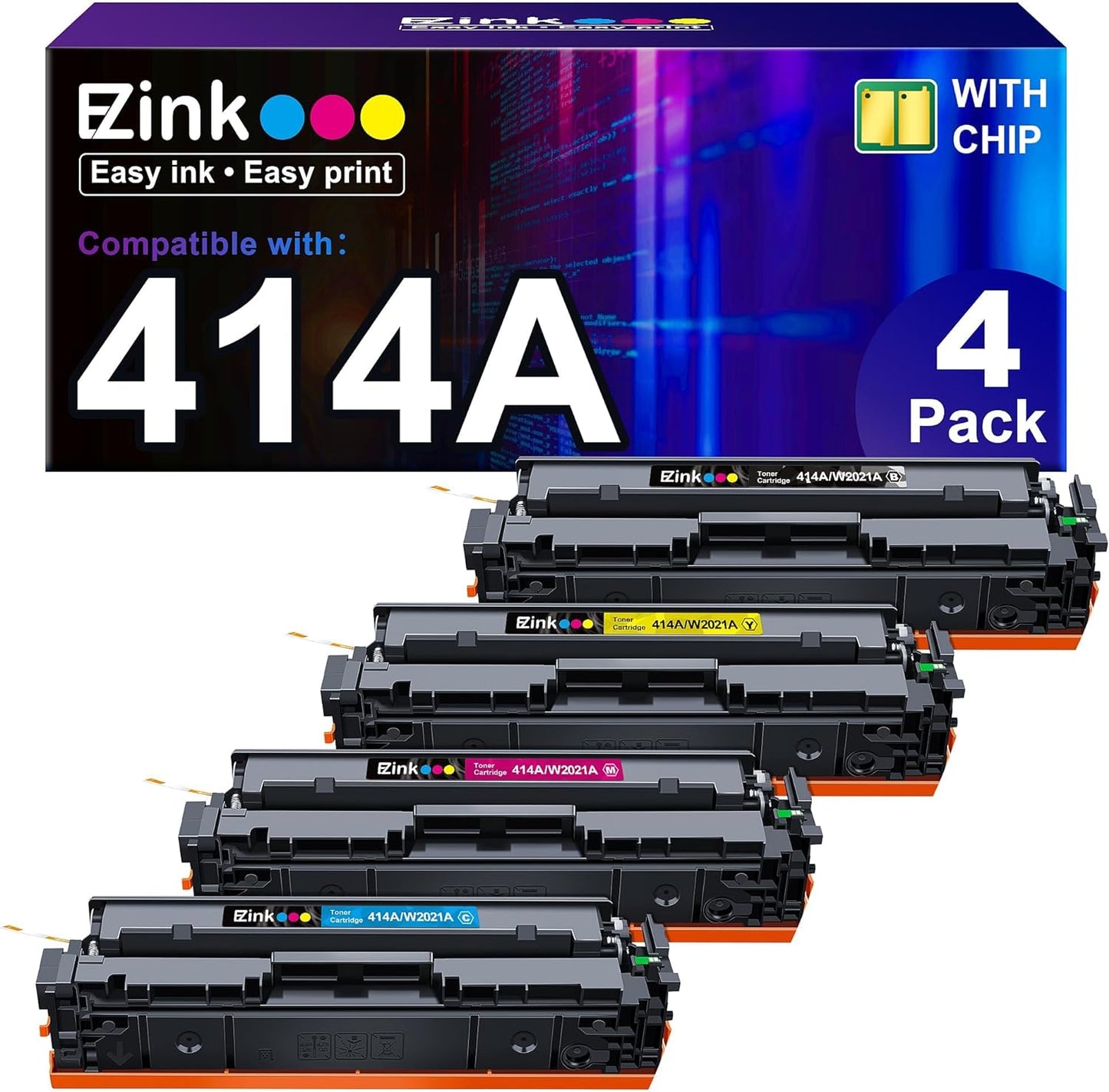 HP 414X Toner 4 Pack - Vivid Prints Guaranteed