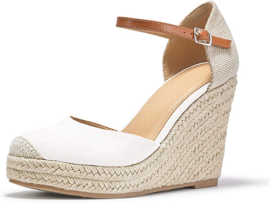 FISACE Womens Summer Espadrille Heel Platform Wedge Sandals