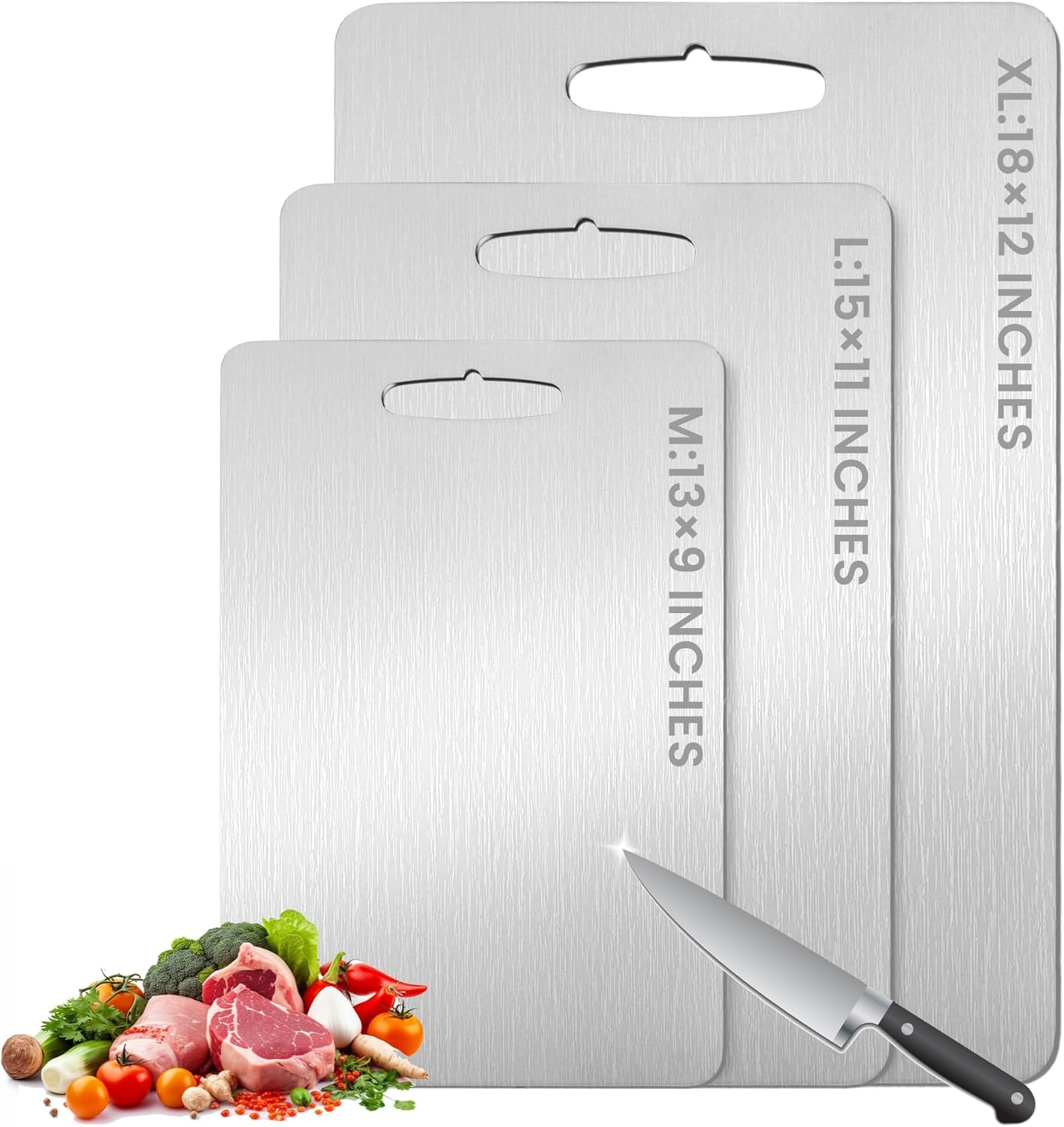 3Pack Titanium Cutting Board for Kitchen Hygiene and Durability
