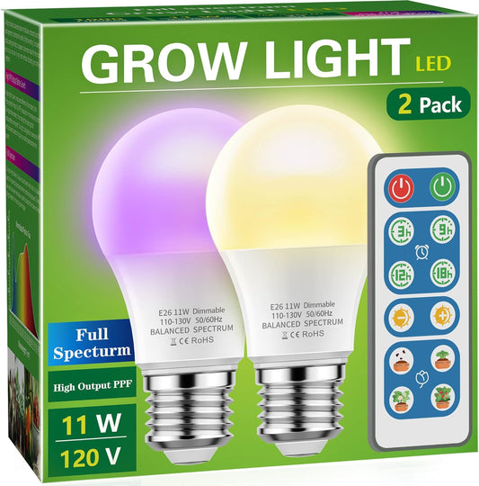 Briignite Grow Light Bulbs with Full Spectrum and Dimmable Options
