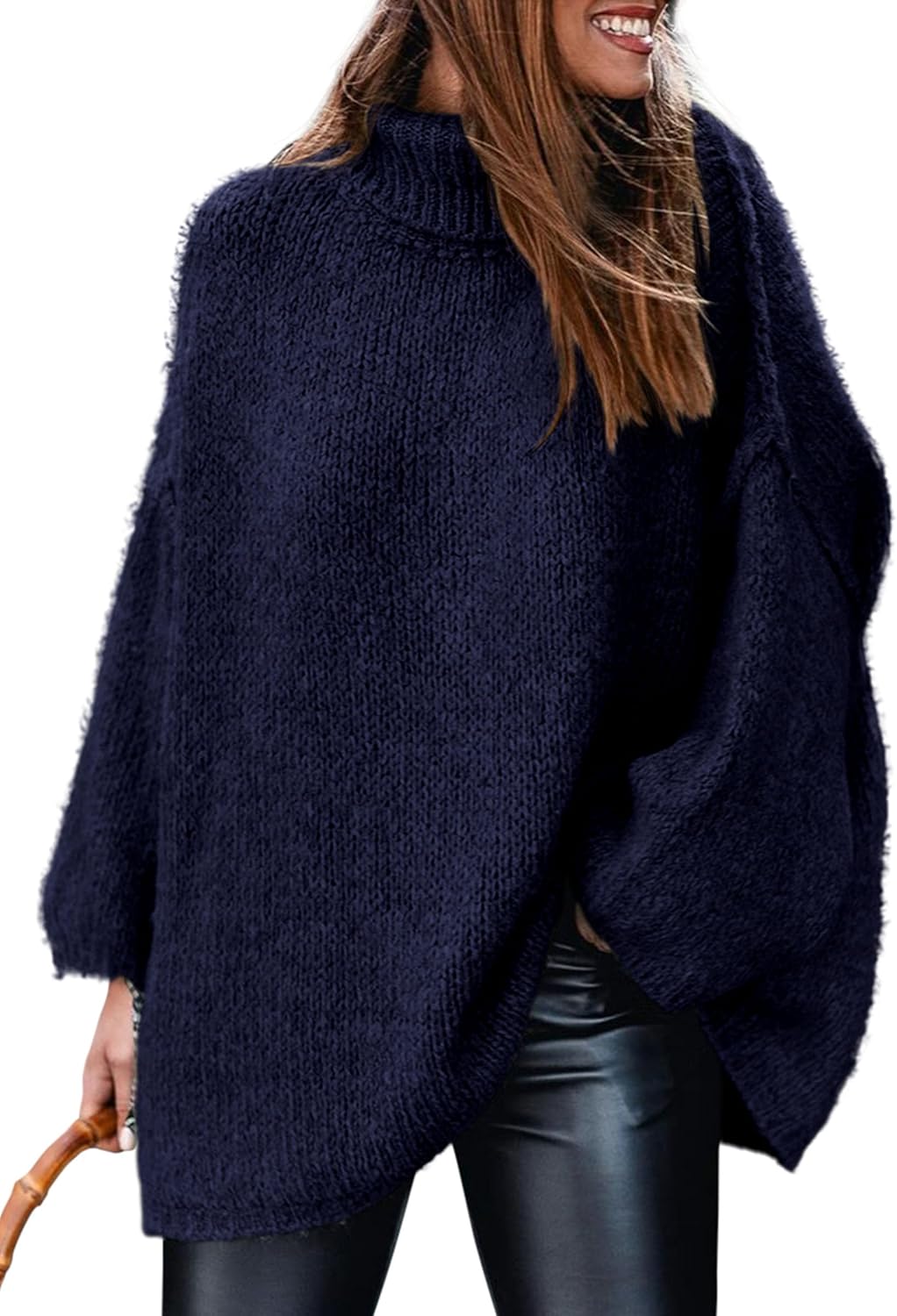 PRETTYGARDEN Women's Turtleneck Oversized Chunky Knit Sweater