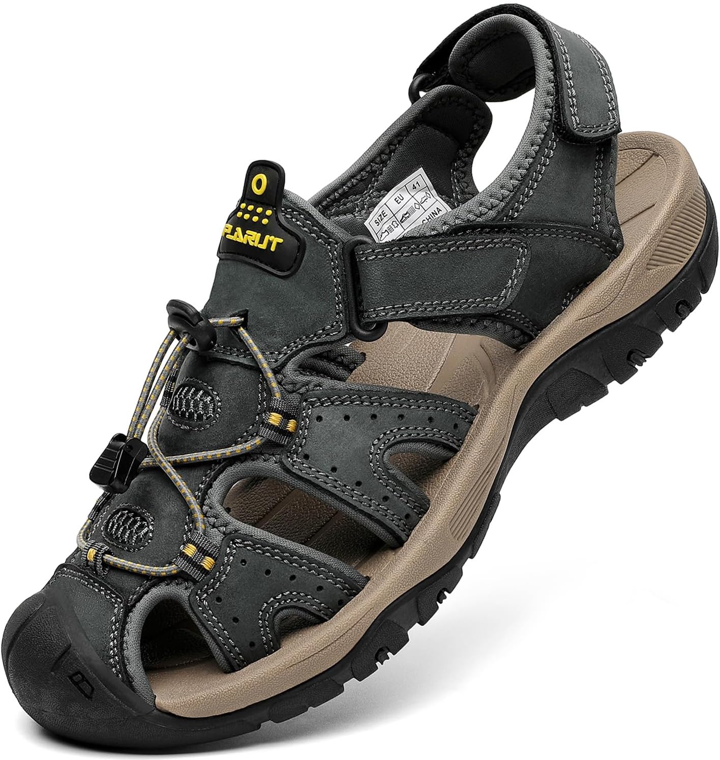 FLARUT Men's Sport Sandals: Durable Closed Toe Hiking Footwear